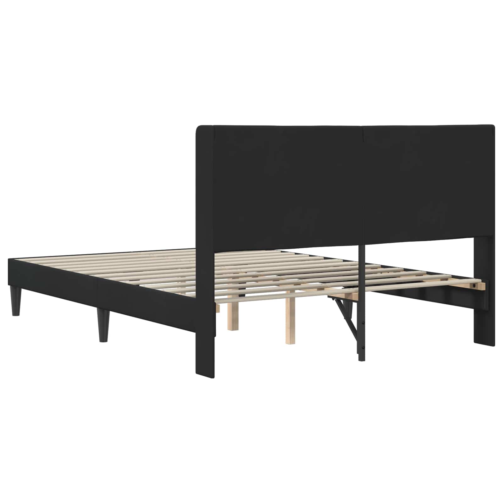 vidaXL Ramka łóżka Z zagłówkiem Czarny 120 x 190 cm Welur