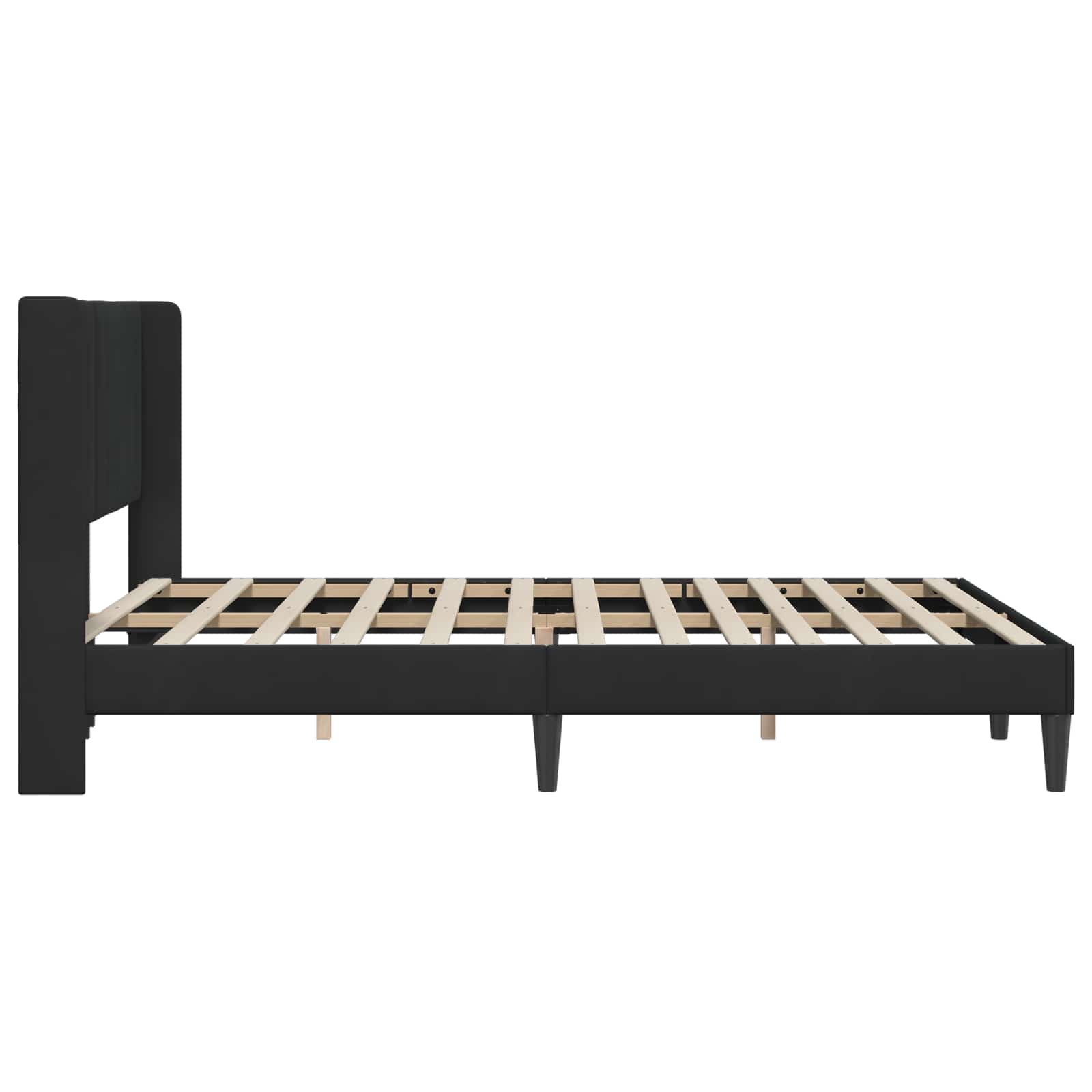 vidaXL Ramka łóżka Z zagłówkiem Czarny 120 x 190 cm Welur