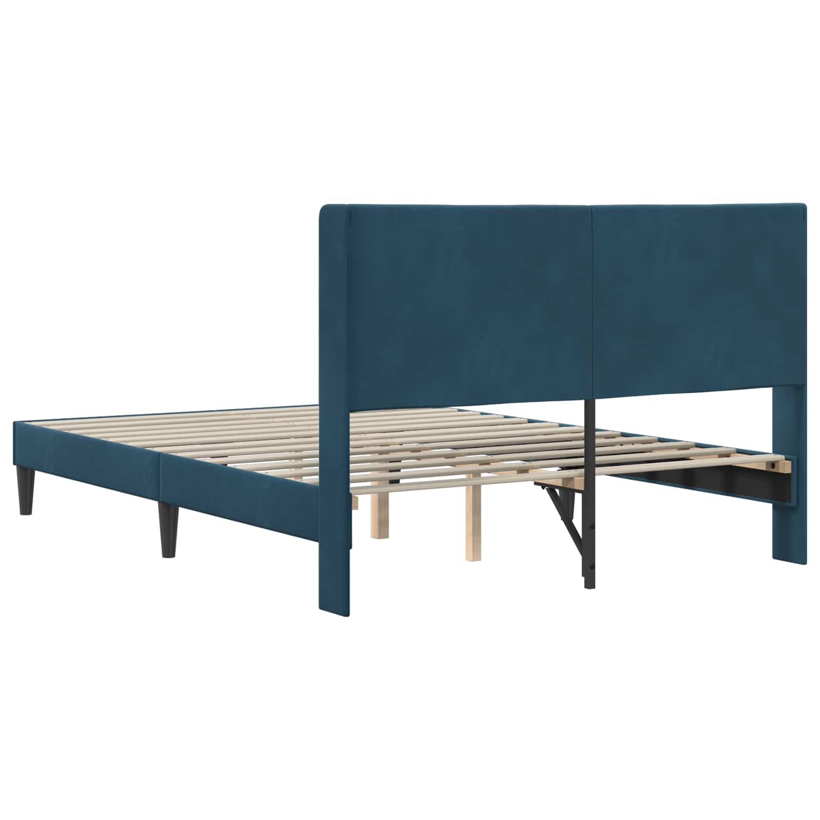 vidaXL Ramka łóżka Z zagłówkiem niebieski 120 x 190 cm Welur