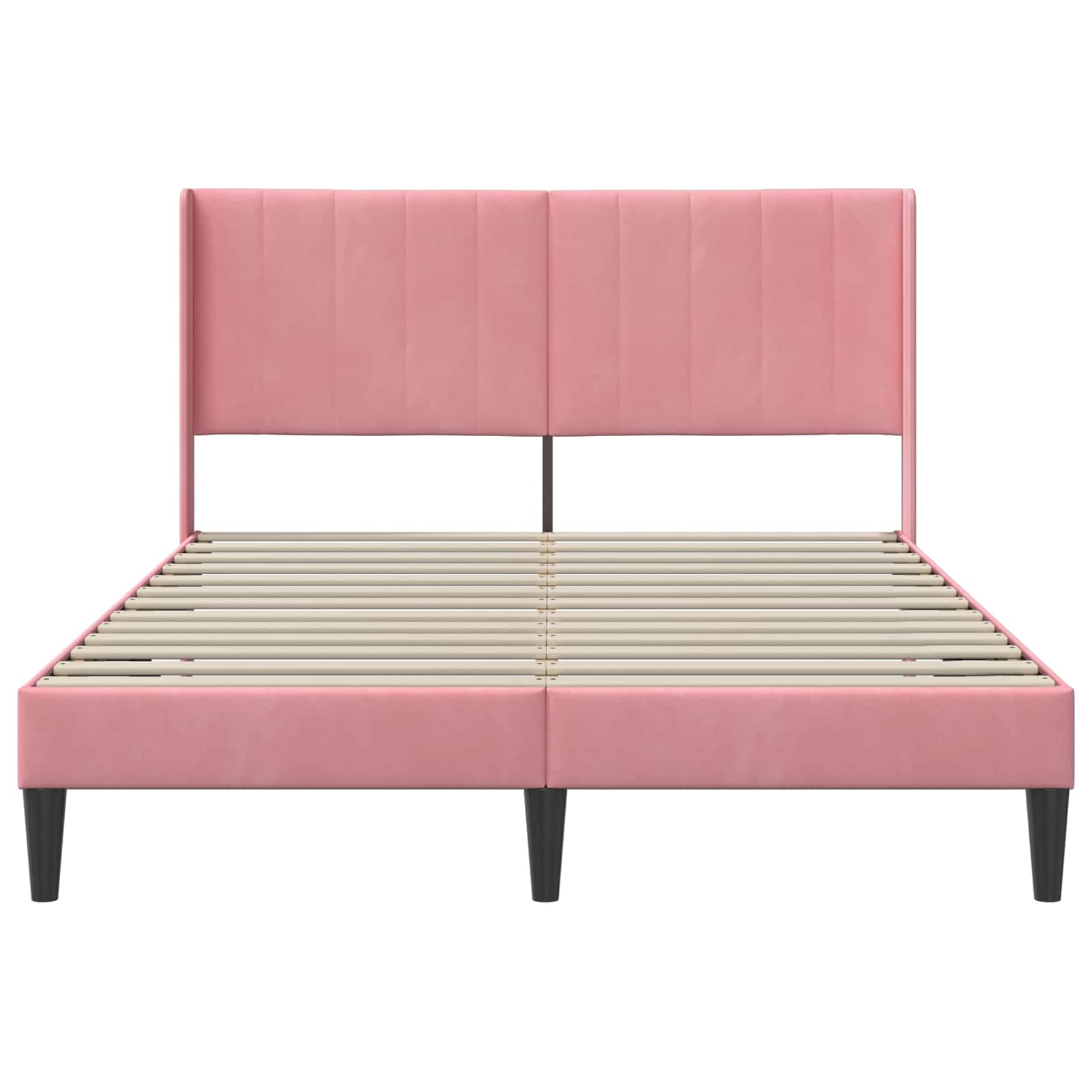 vidaXL Ramka łóżka Z zagłówkiem różowy 120 x 200 cm Welur