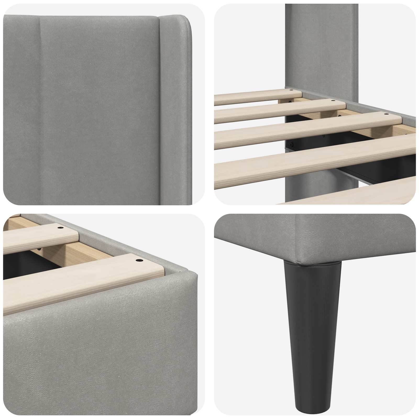 vidaXL Ramka łóżka Z zagłówkiem jasnoszary 140 x 190 cm Welur