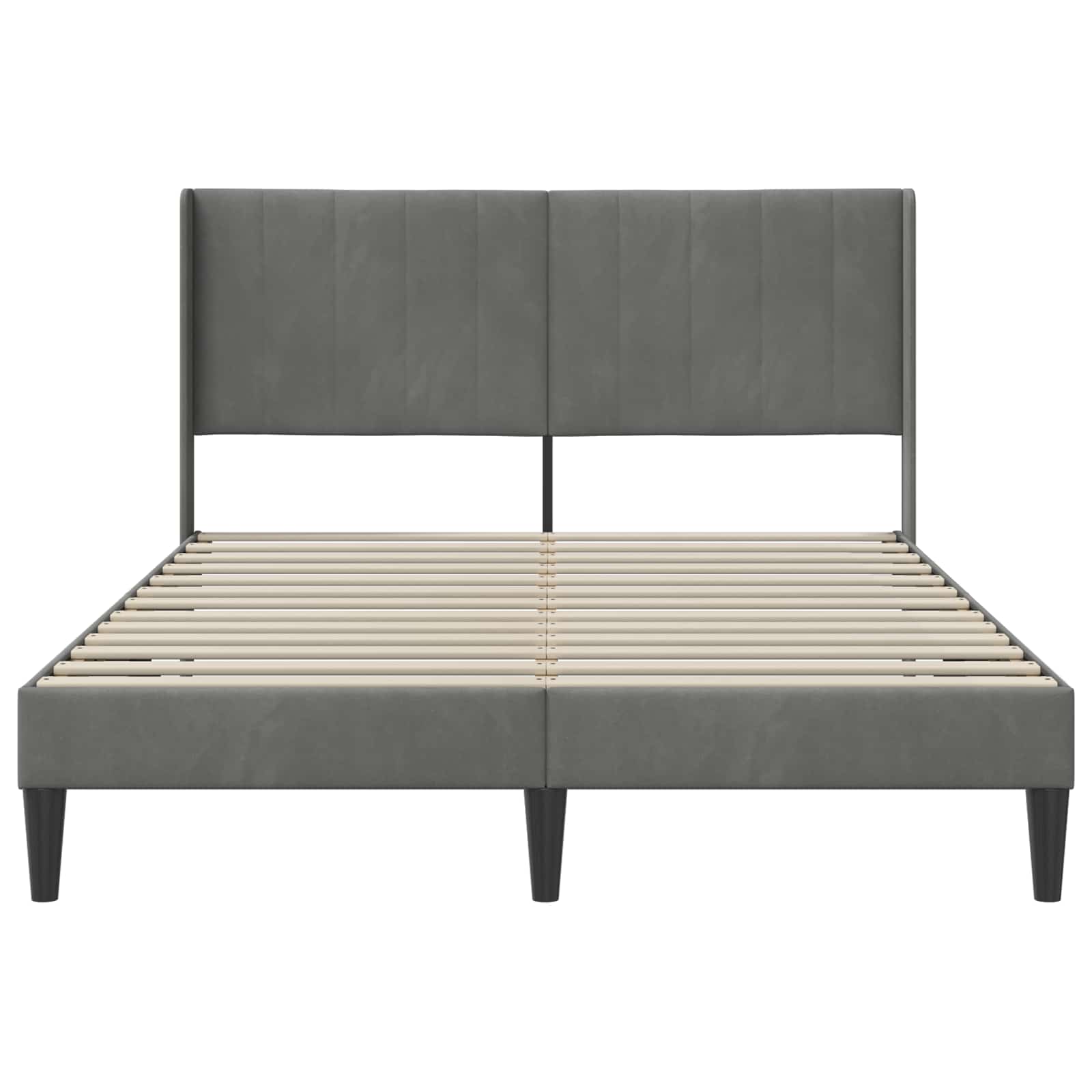 vidaXL Ramka łóżka Z zagłówkiem ciemnoszary 160 x 200 cm Welur
