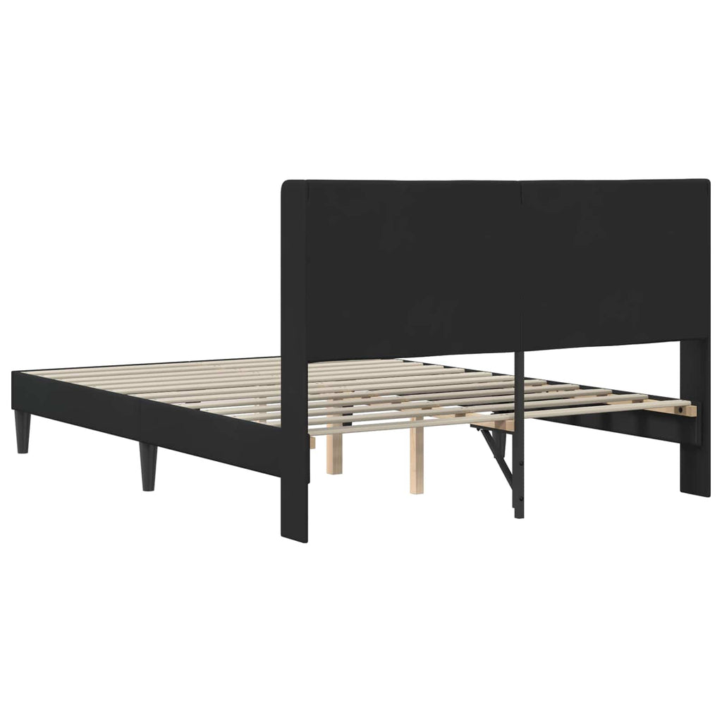 vidaXL Ramka łóżka Z zagłówkiem Czarny 160 x 200 cm Welur