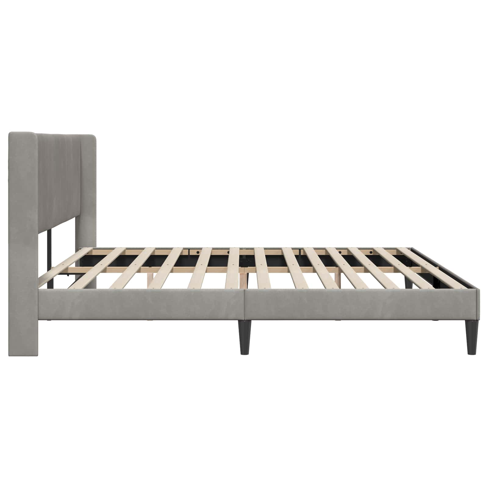 vidaXL Ramka łóżka Z zagłówkiem jasnoszary 180 x 200 cm Welur