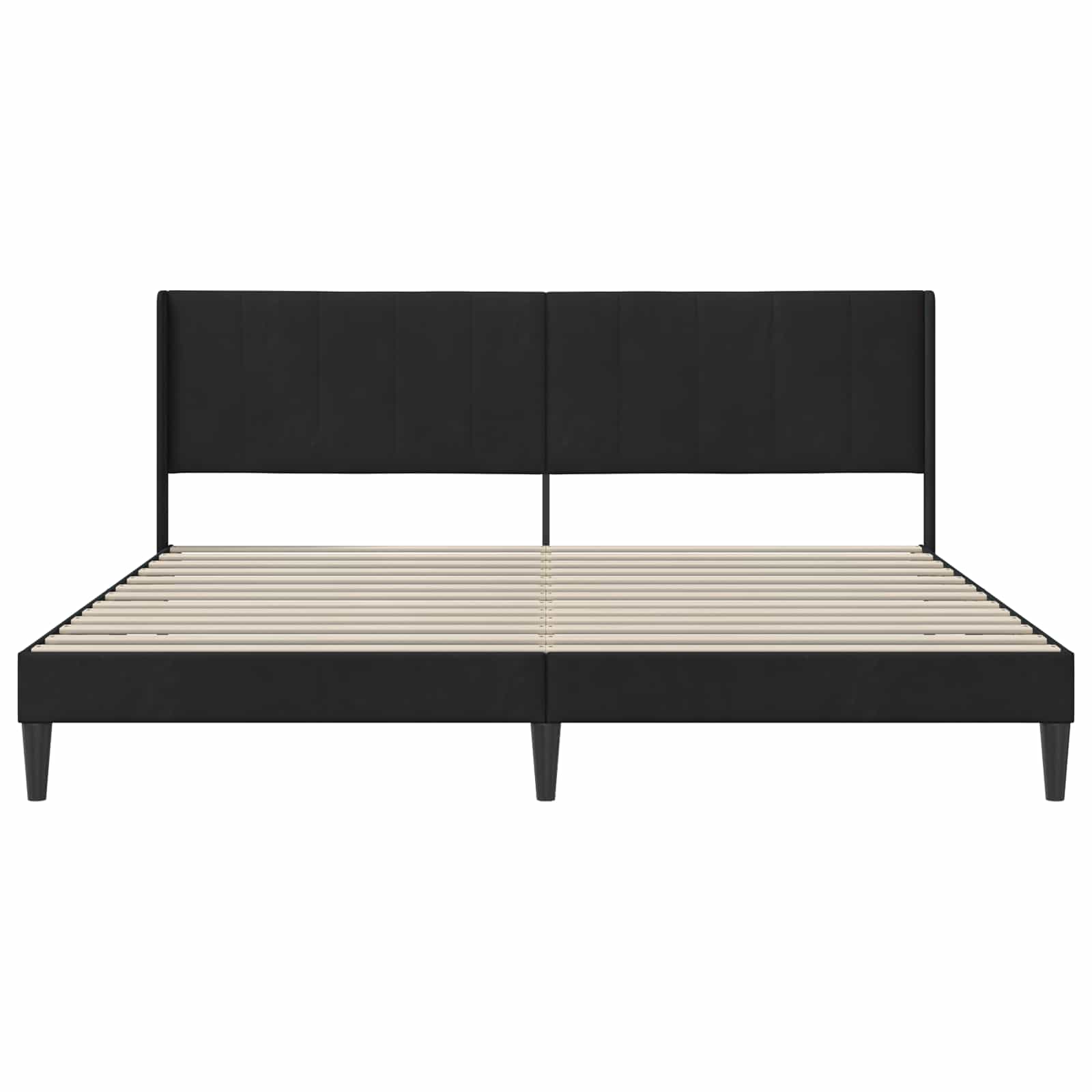 vidaXL Ramka łóżka Z zagłówkiem Czarny 180 x 200 cm Welur