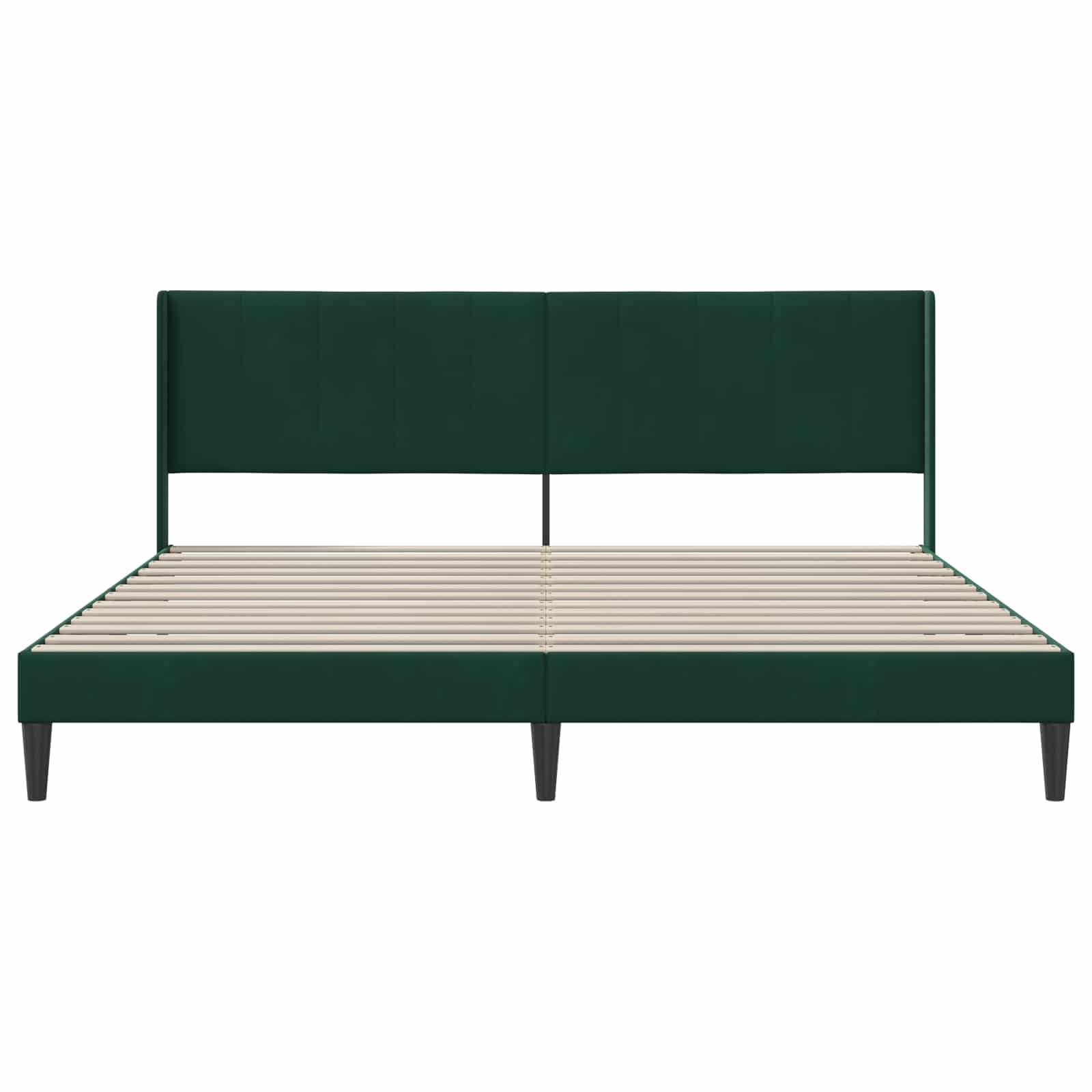 vidaXL Ramka łóżka Z zagłówkiem Ciemnozielony 200 x 200 cm Welur