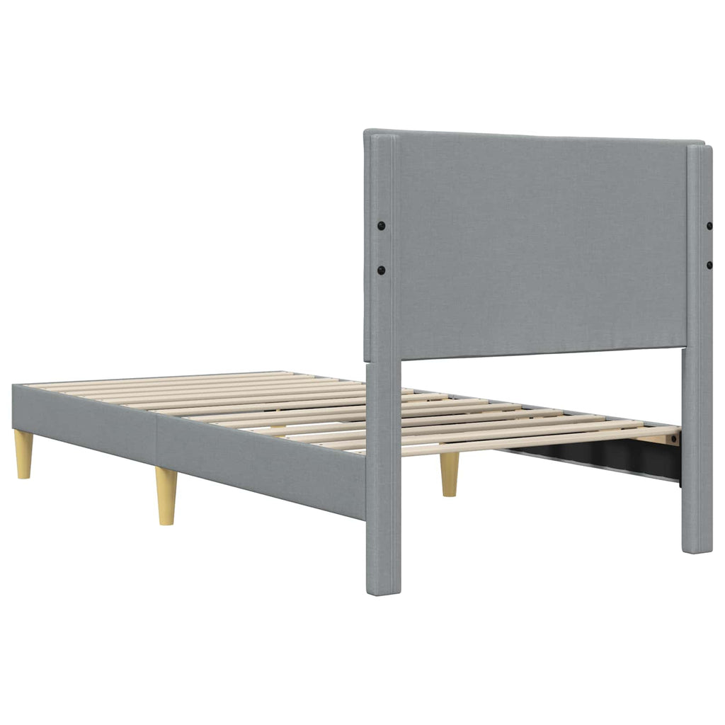 vidaXL Ramka łóżka Z zagłówkiem jasnoszary 80 x 200 cm tkanina