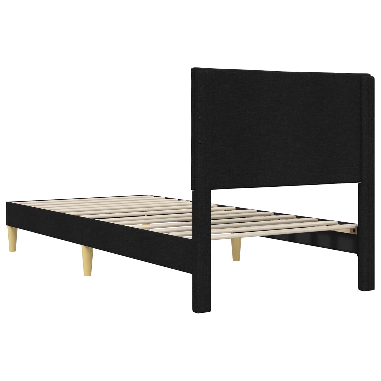 vidaXL Ramka łóżka Z zagłówkiem Czarny 80 x 200 cm tkanina