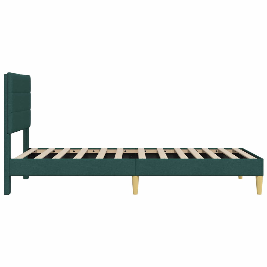 vidaXL Ramka łóżka Z zagłówkiem Ciemnozielony 80 x 200 cm tkanina