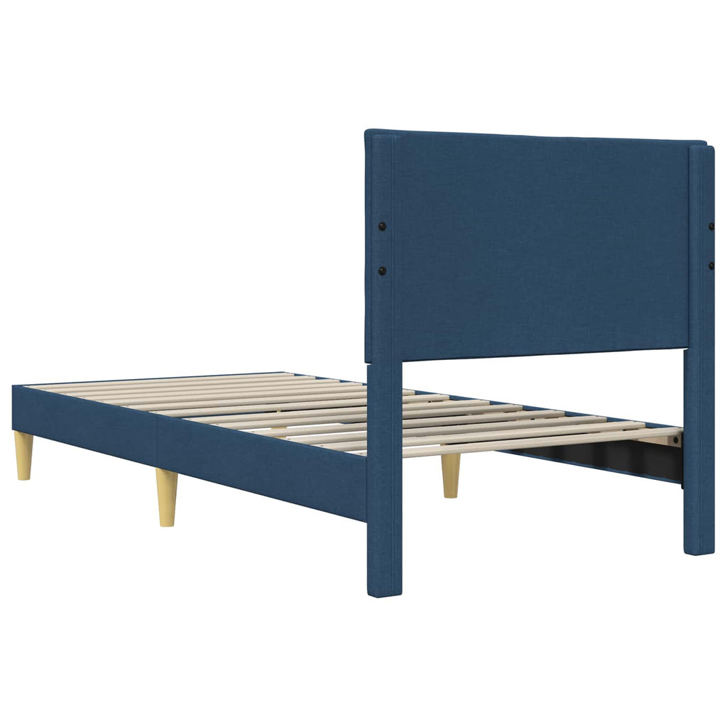 vidaXL Ramka łóżka Z zagłówkiem niebieski 80 x 200 cm tkanina