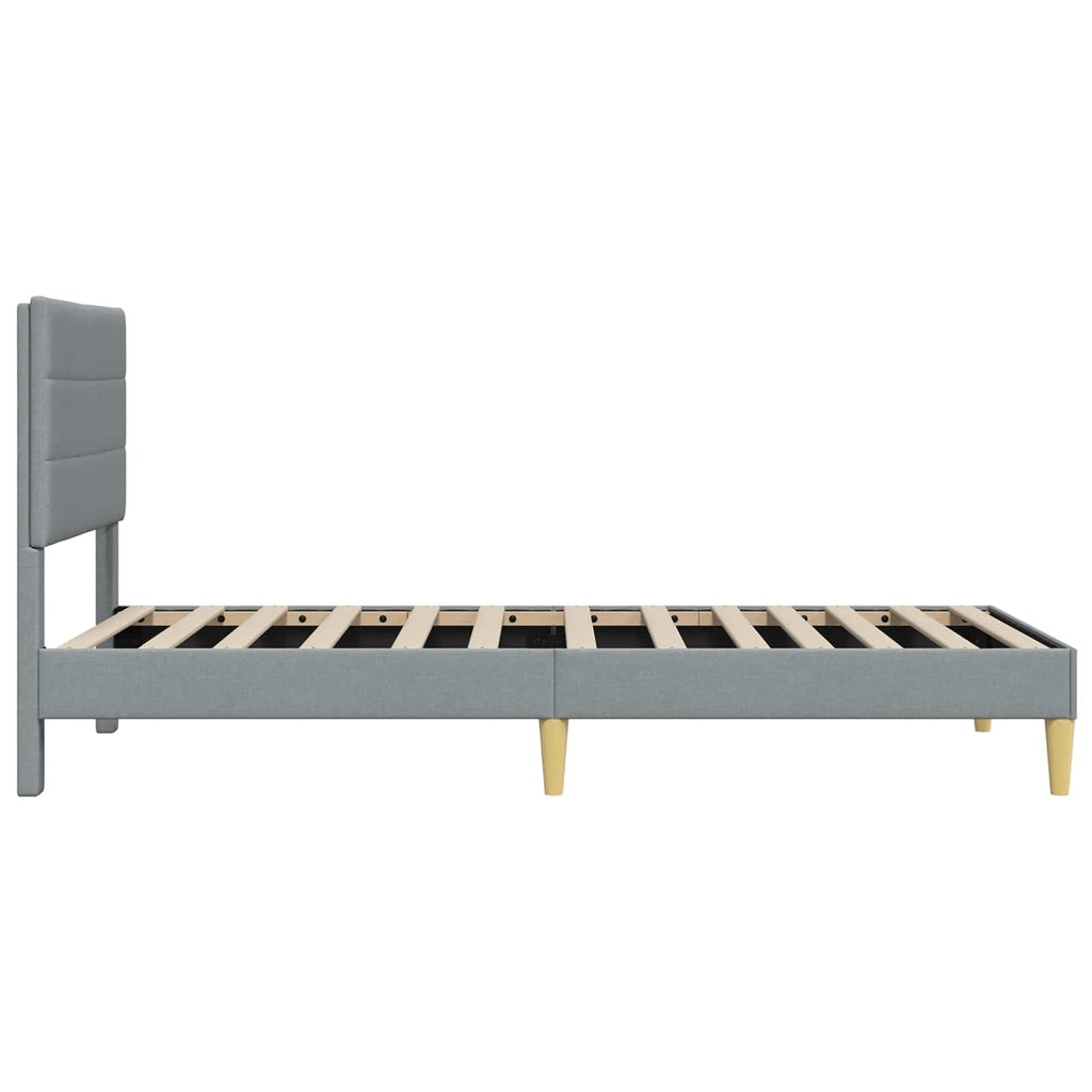 vidaXL Ramka łóżka Z zagłówkiem jasnoszary 90 x 190 cm tkanina