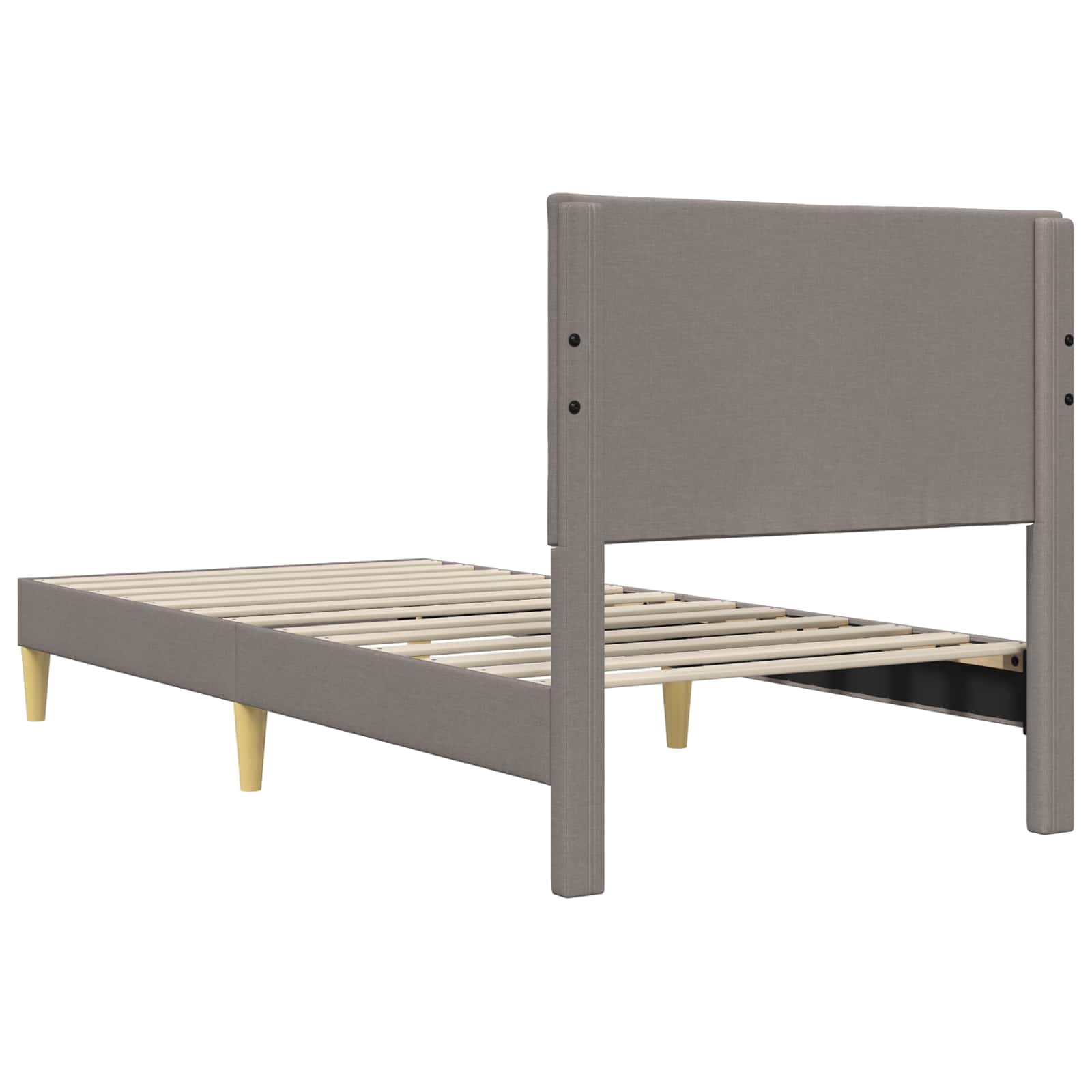 vidaXL Ramka łóżka Z zagłówkiem Ciemnoszary 90 x 190 cm tkanina