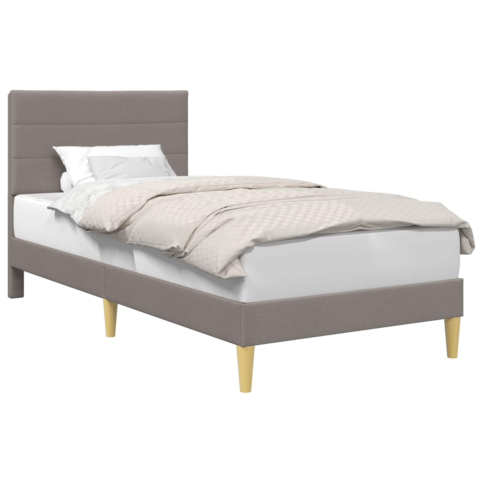vidaXL Ramka łóżka Z zagłówkiem Ciemnoszary 90 x 200 cm tkanina