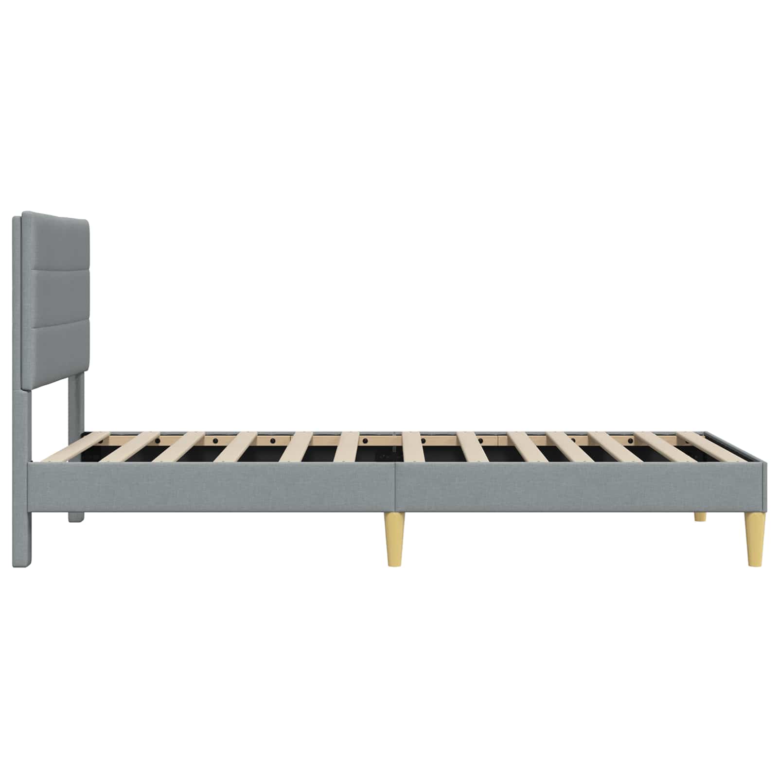vidaXL Ramka łóżka Z zagłówkiem jasnoszary 100 x 200 cm tkanina