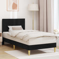 vidaXL Ramka łóżka Z zagłówkiem Czarny 100 x 200 cm tkanina