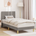 vidaXL Ramka łóżka Z zagłówkiem Ciemnoszary 100 x 200 cm tkanina