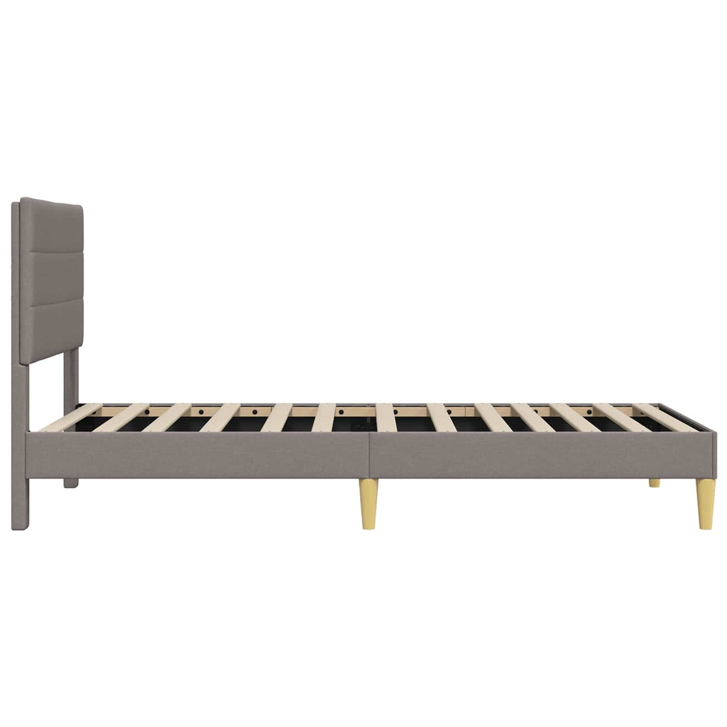 vidaXL Ramka łóżka Z zagłówkiem Ciemnoszary 100 x 200 cm tkanina