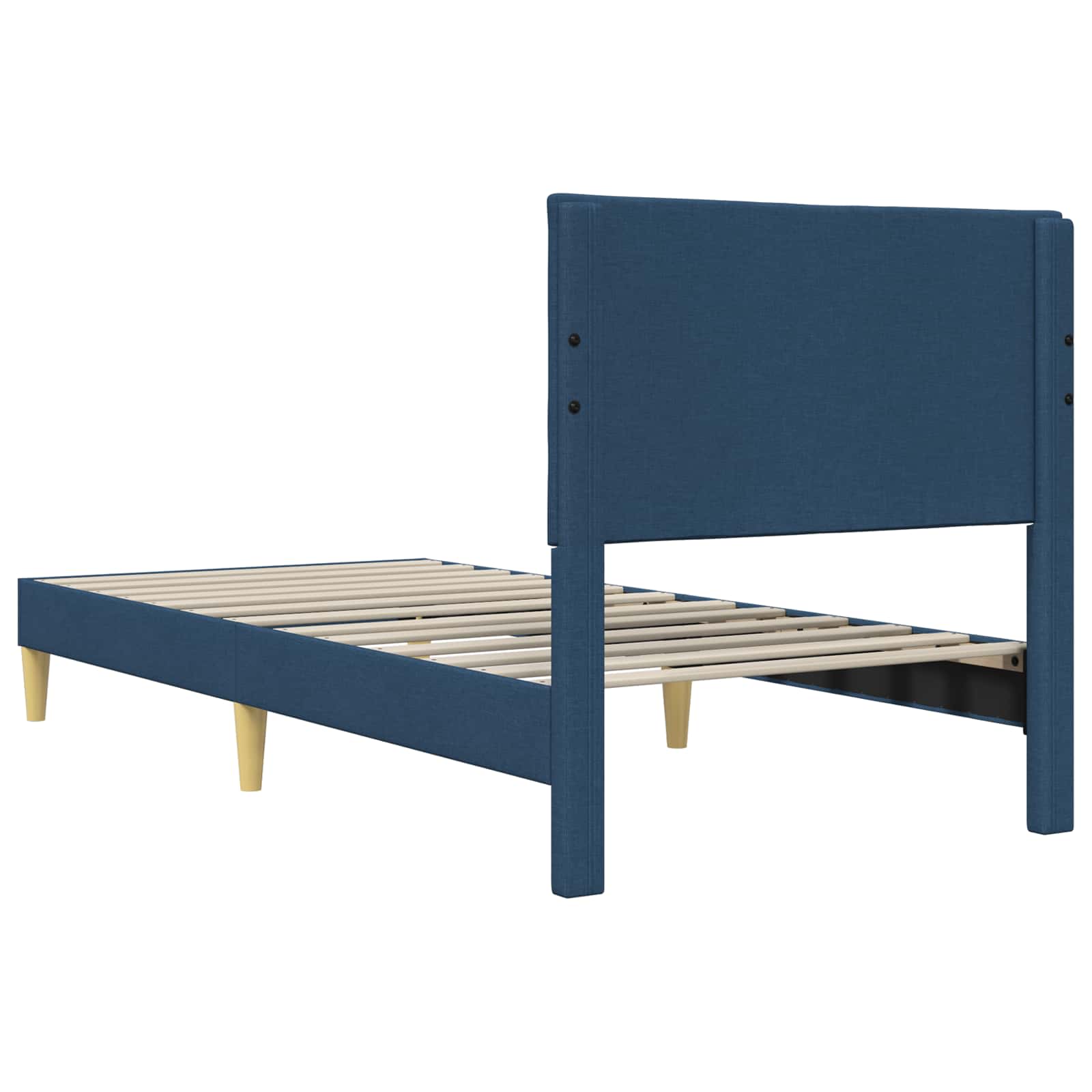 vidaXL Ramka łóżka Z zagłówkiem niebieski 100 x 200 cm tkanina
