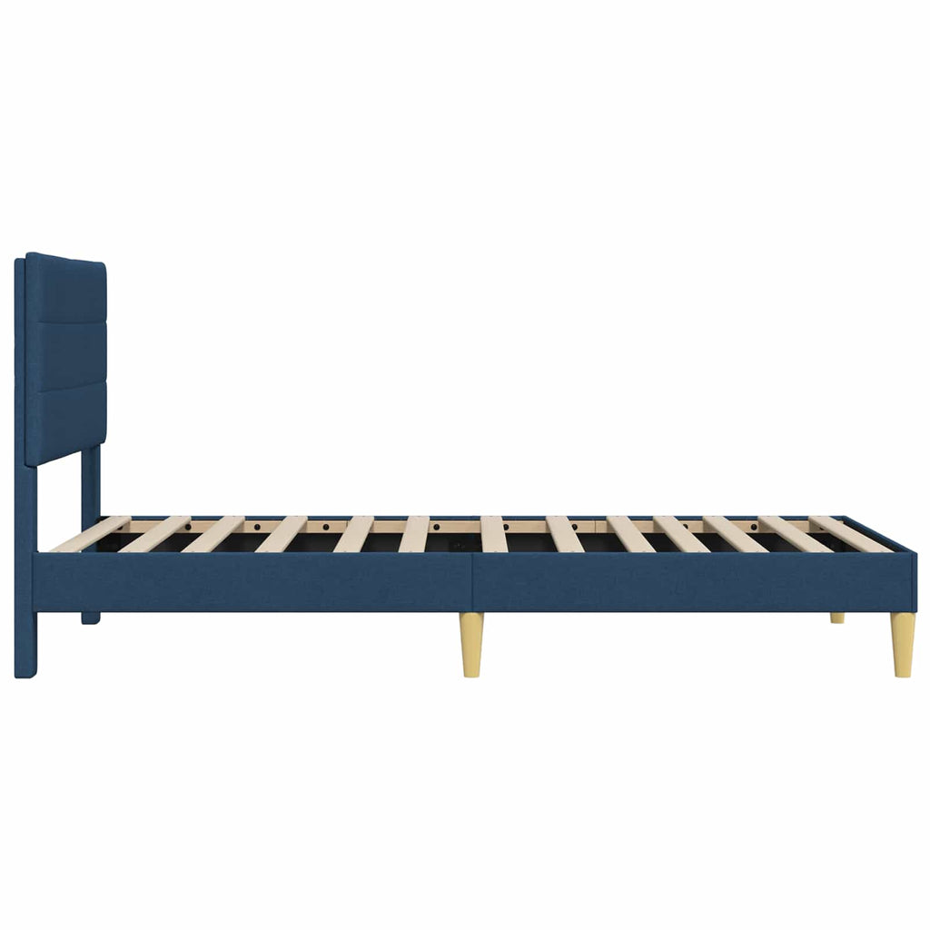 vidaXL Ramka łóżka Z zagłówkiem niebieski 100 x 200 cm tkanina