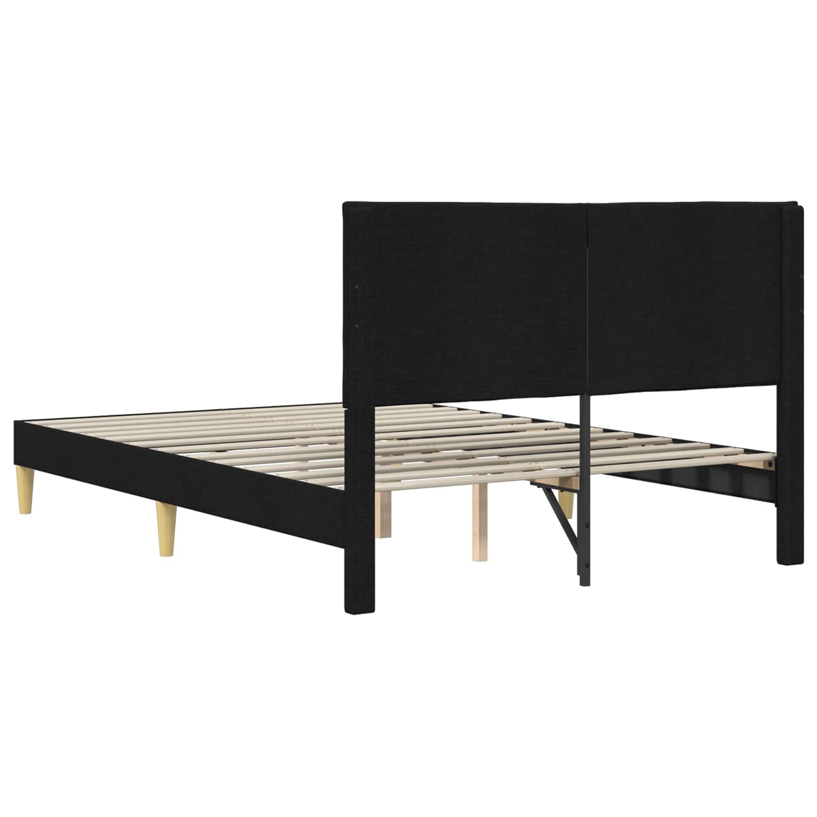 vidaXL Ramka łóżka Z zagłówkiem Czarny 120 x 190 cm tkanina