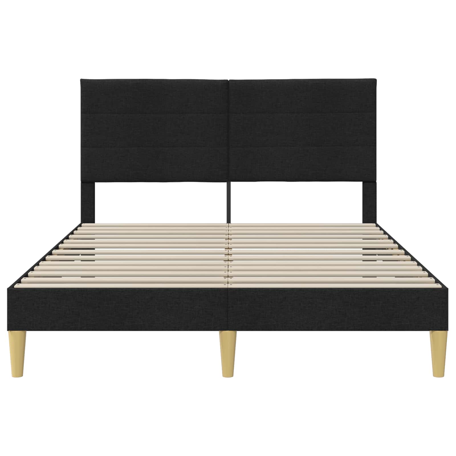 vidaXL Ramka łóżka Z zagłówkiem Czarny 120 x 190 cm tkanina