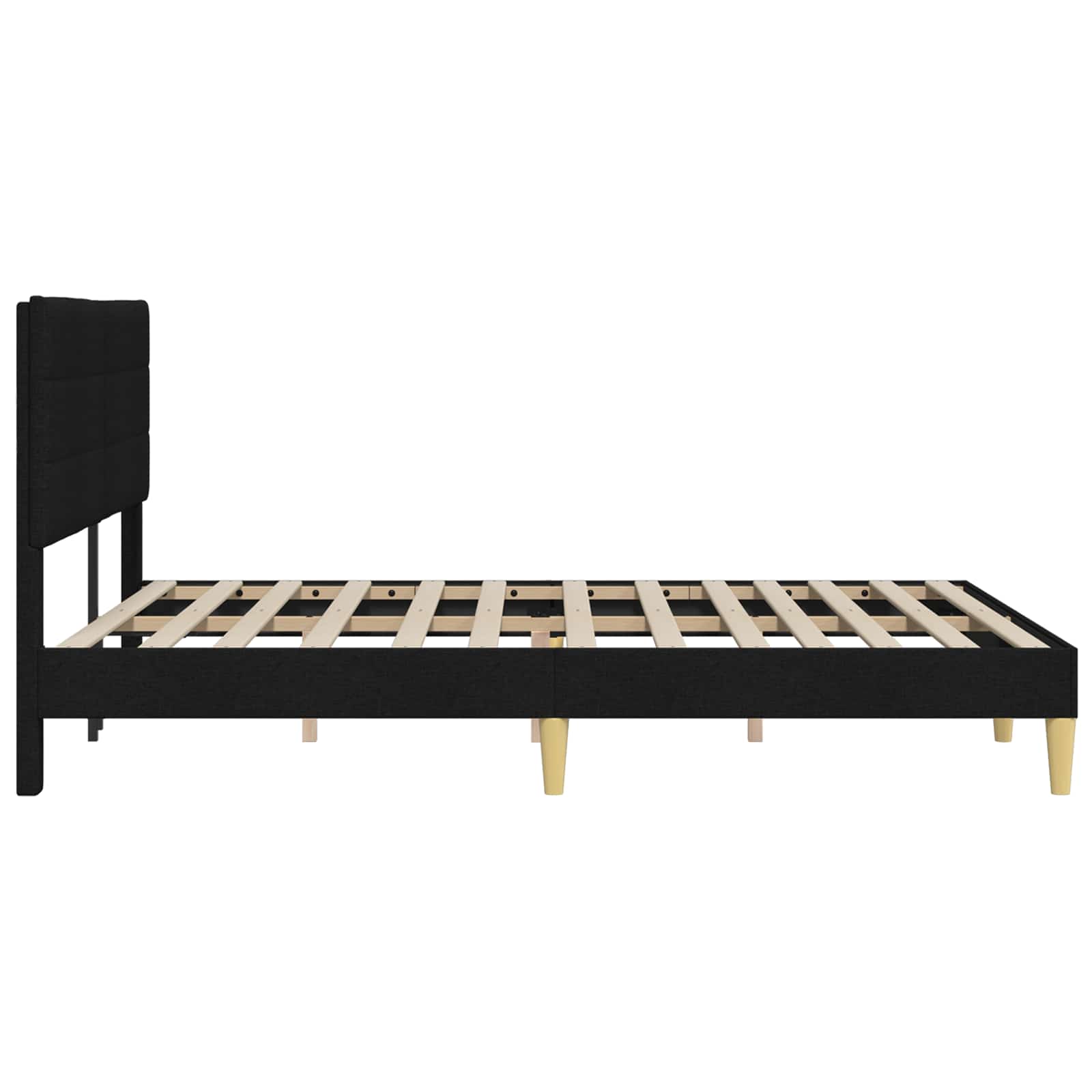 vidaXL Ramka łóżka Z zagłówkiem Czarny 120 x 190 cm tkanina