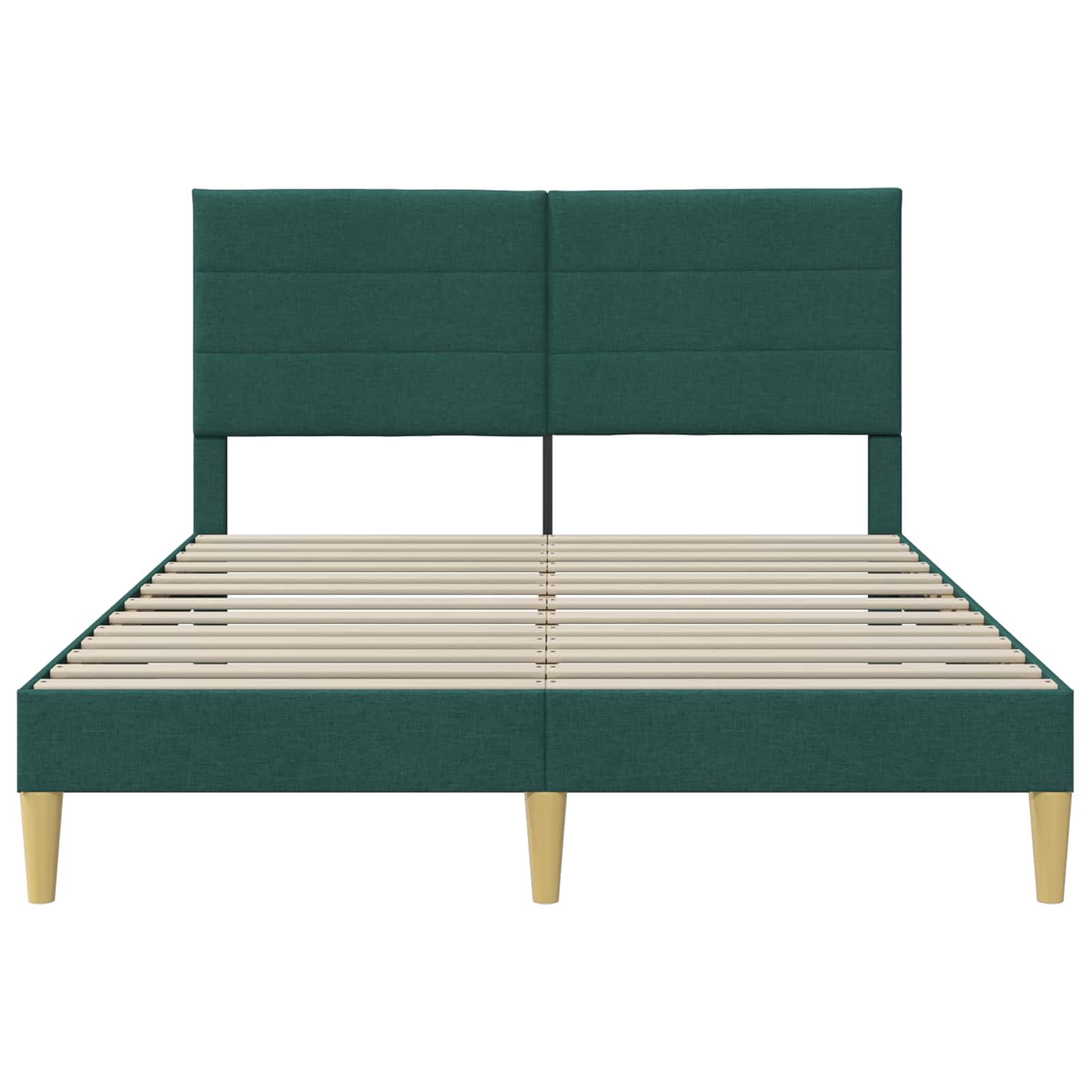 vidaXL Ramka łóżka Z zagłówkiem Ciemnozielony 120 x 190 cm tkanina