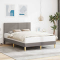 vidaXL Ramka łóżka Z zagłówkiem Ciemnoszary 120 x 190 cm tkanina