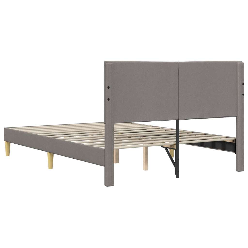 vidaXL Ramka łóżka Z zagłówkiem Ciemnoszary 120 x 190 cm tkanina