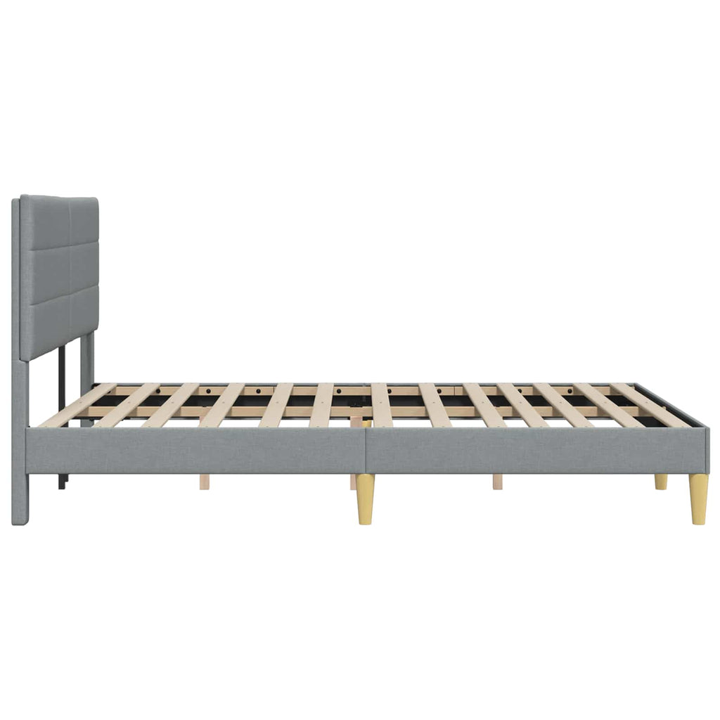 vidaXL Ramka łóżka Z zagłówkiem jasnoszary 140 x 190 cm tkanina