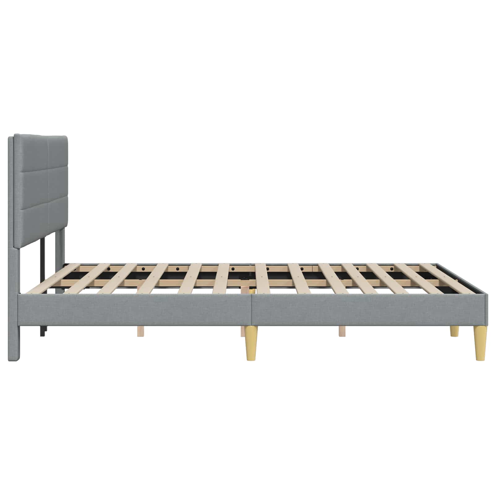 vidaXL Ramka łóżka Z zagłówkiem jasnoszary 140 x 190 cm tkanina