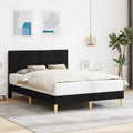 vidaXL Ramka łóżka Z zagłówkiem Czarny 140 x 190 cm tkanina