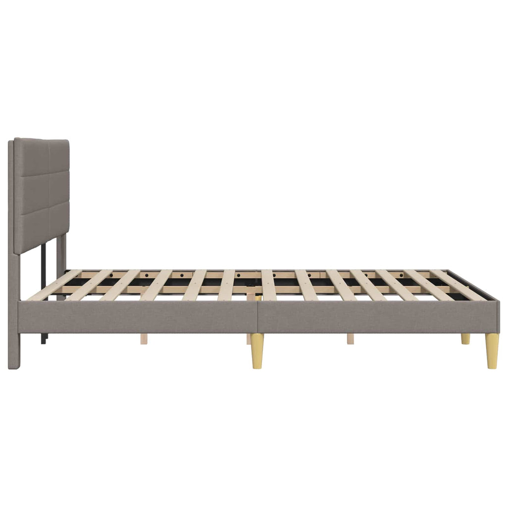 vidaXL Ramka łóżka Z zagłówkiem Ciemnoszary 140 x 190 cm tkanina