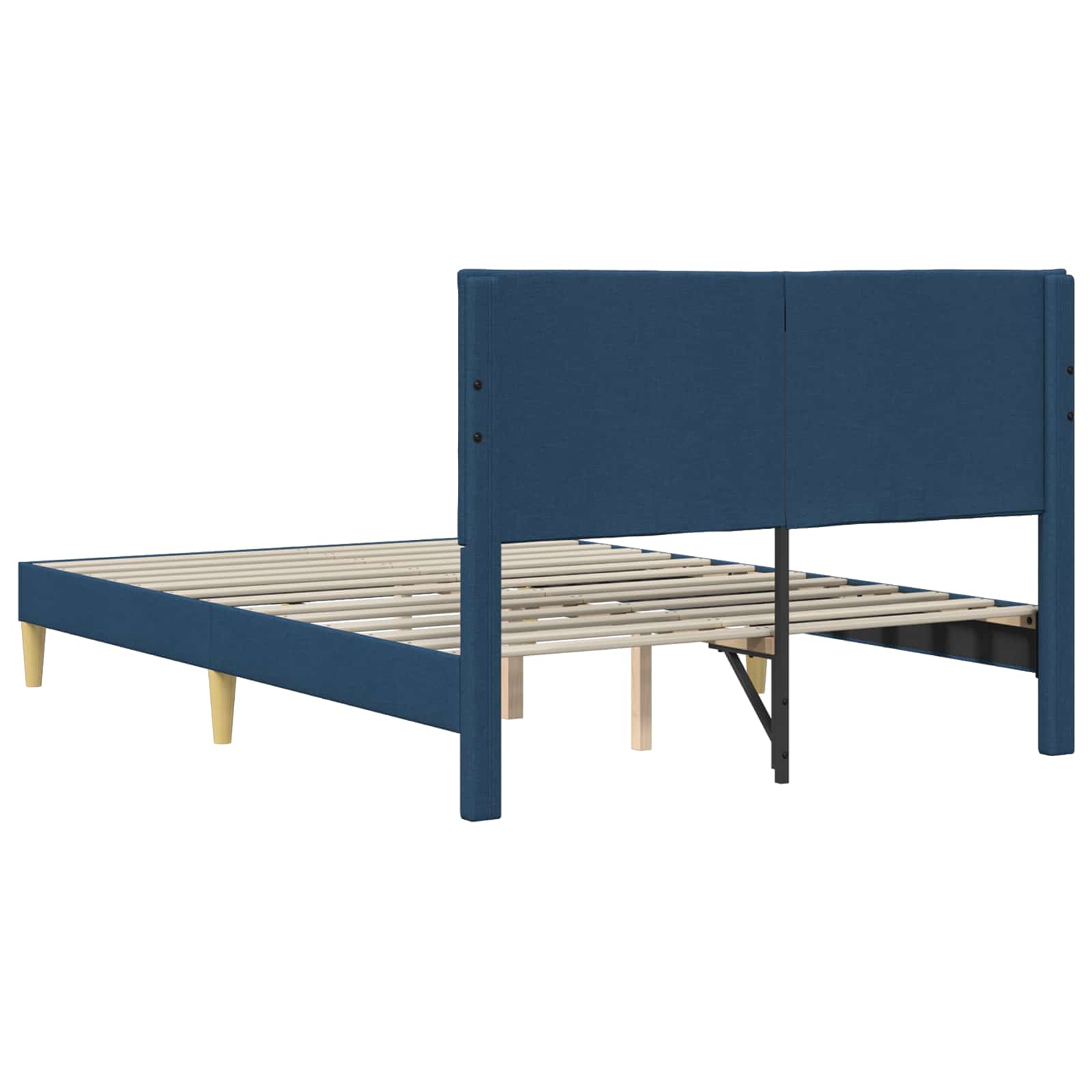 vidaXL Ramka łóżka Z zagłówkiem niebieski 140 x 190 cm tkanina