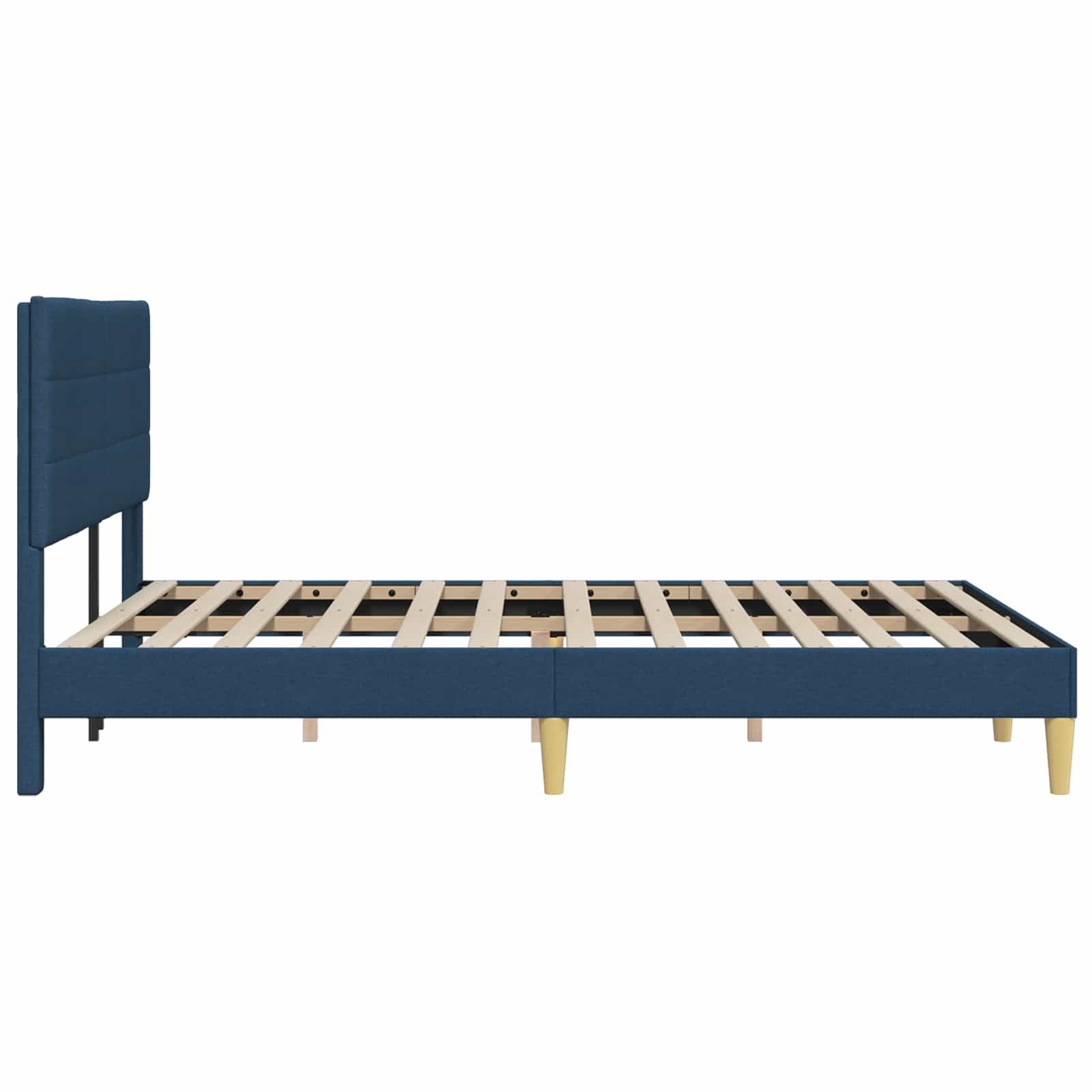 vidaXL Ramka łóżka Z zagłówkiem niebieski 140 x 200 cm tkanina