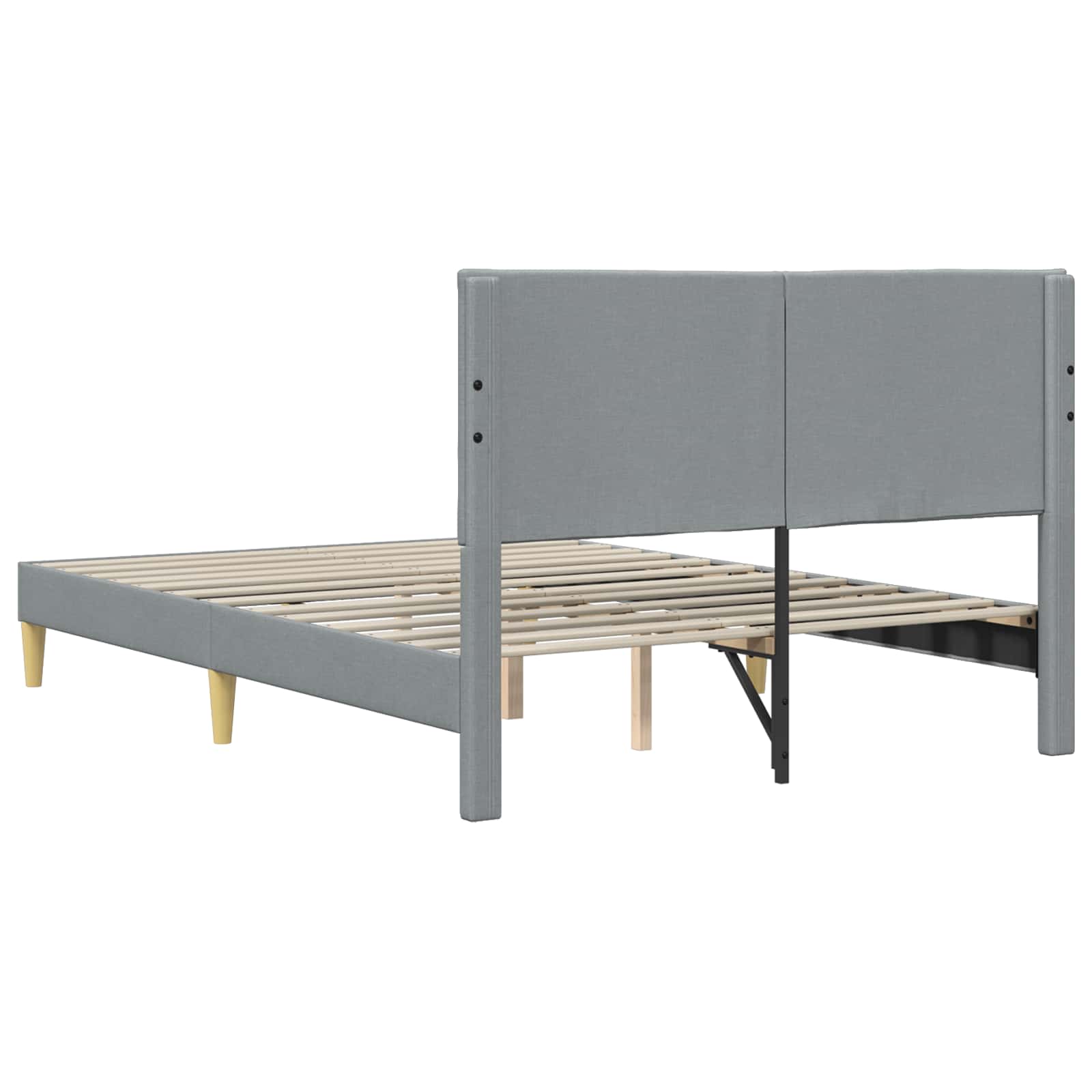 vidaXL Ramka łóżka Z zagłówkiem jasnoszary 160 x 200 cm tkanina