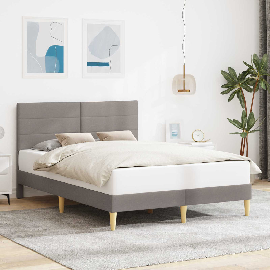 vidaXL Ramka łóżka Z zagłówkiem Ciemnoszary 160 x 200 cm tkanina