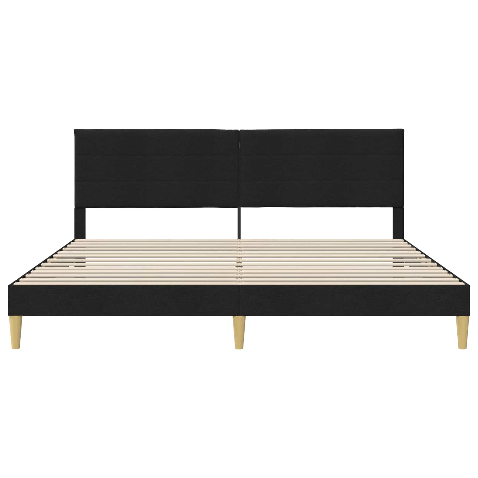 vidaXL Ramka łóżka Z zagłówkiem Czarny 180 x 200 cm tkanina