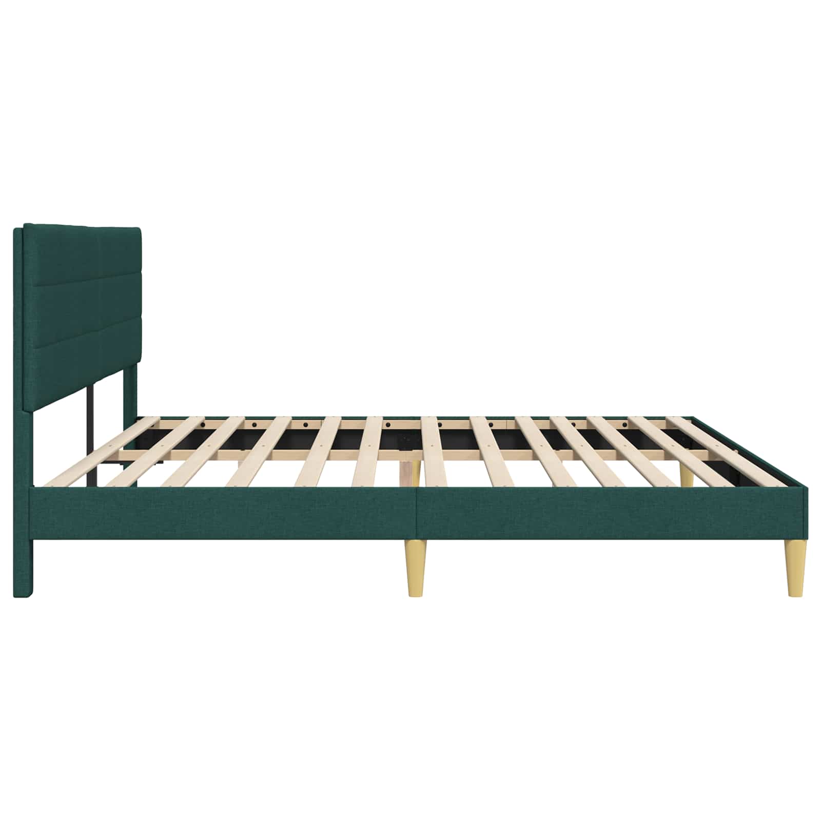 vidaXL Ramka łóżka Z zagłówkiem Ciemnozielony 180 x 200 cm tkanina
