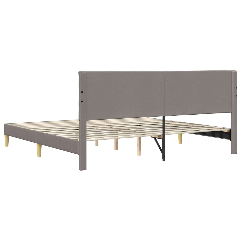 vidaXL Ramka łóżka Z zagłówkiem Ciemnoszary 180 x 200 cm tkanina