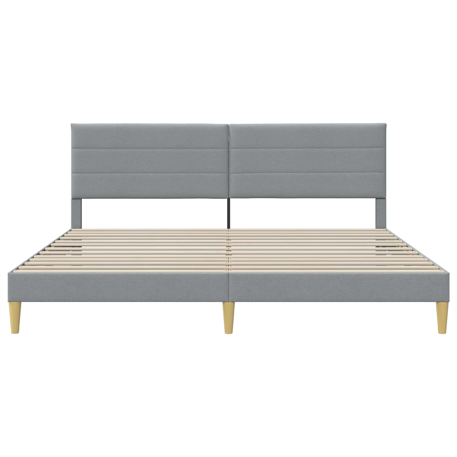 vidaXL Ramka łóżka Z zagłówkiem jasnoszary 200 x 200 cm tkanina