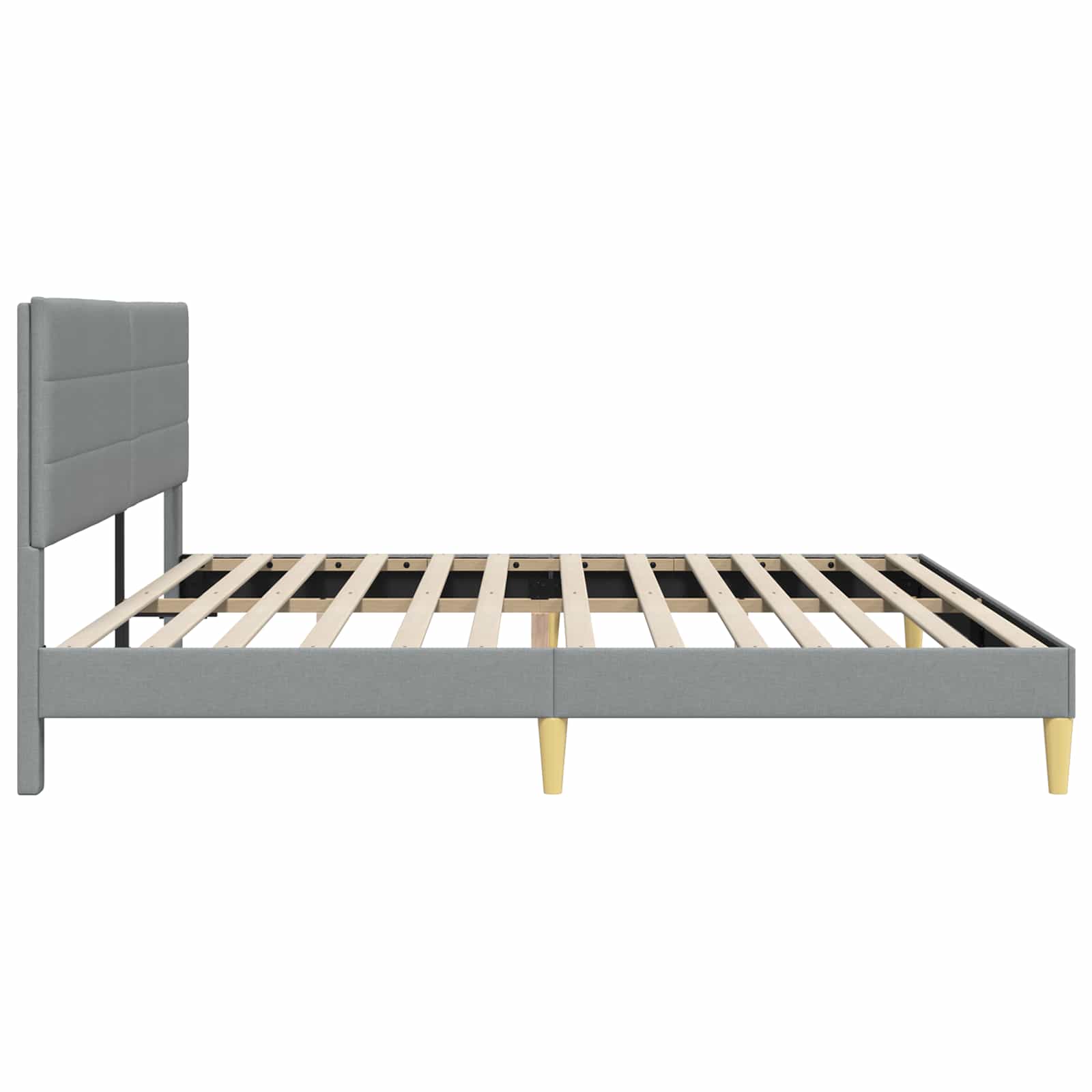 vidaXL Ramka łóżka Z zagłówkiem jasnoszary 200 x 200 cm tkanina