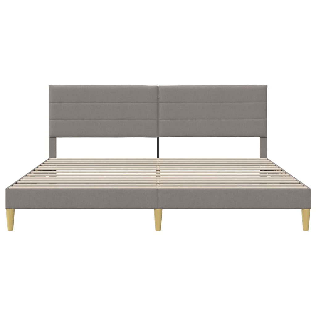 vidaXL Ramka łóżka Z zagłówkiem Ciemnoszary 200 x 200 cm tkanina