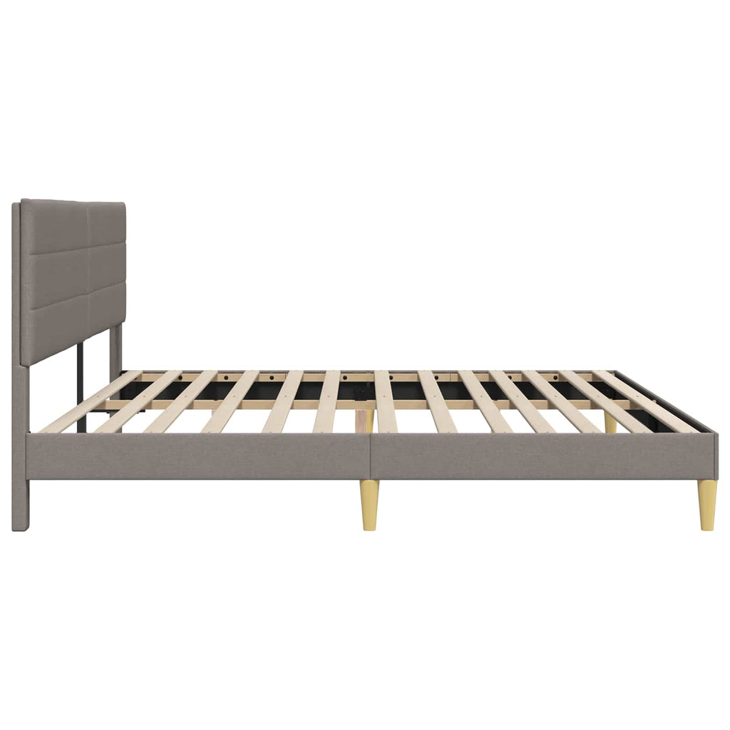 vidaXL Ramka łóżka Z zagłówkiem Ciemnoszary 200 x 200 cm tkanina