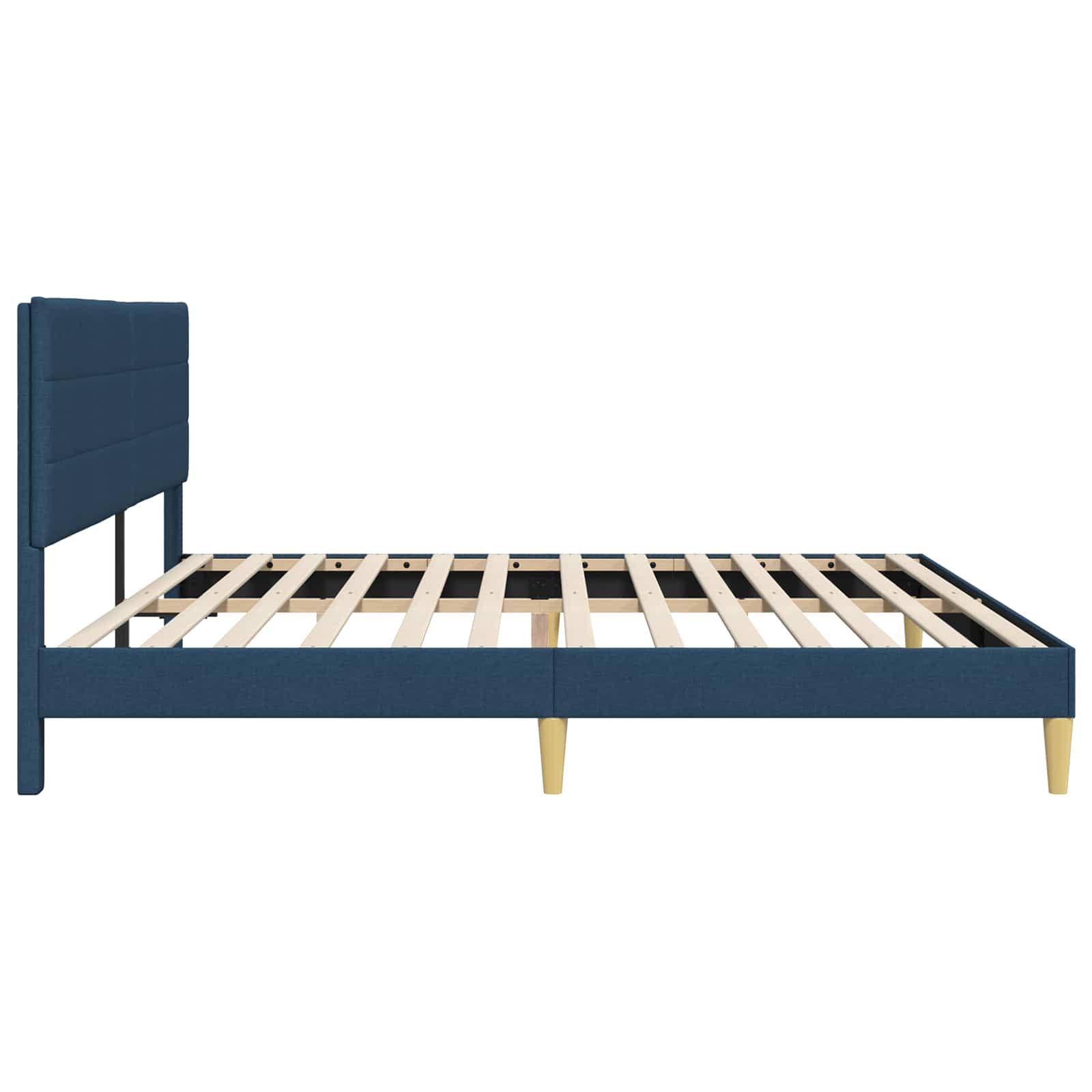 vidaXL Ramka łóżka Z zagłówkiem niebieski 200 x 200 cm tkanina