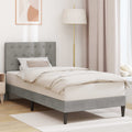 vidaXL Ramka łóżka Z zagłówkiem jasnoszary 80 x 200 cm Welur