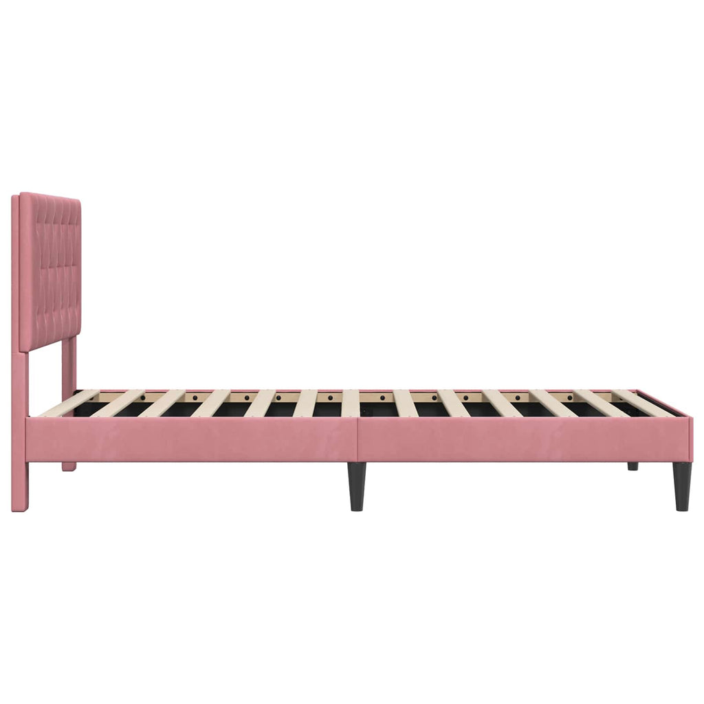 vidaXL Ramka łóżka Z zagłówkiem różowy 80 x 200 cm Welur
