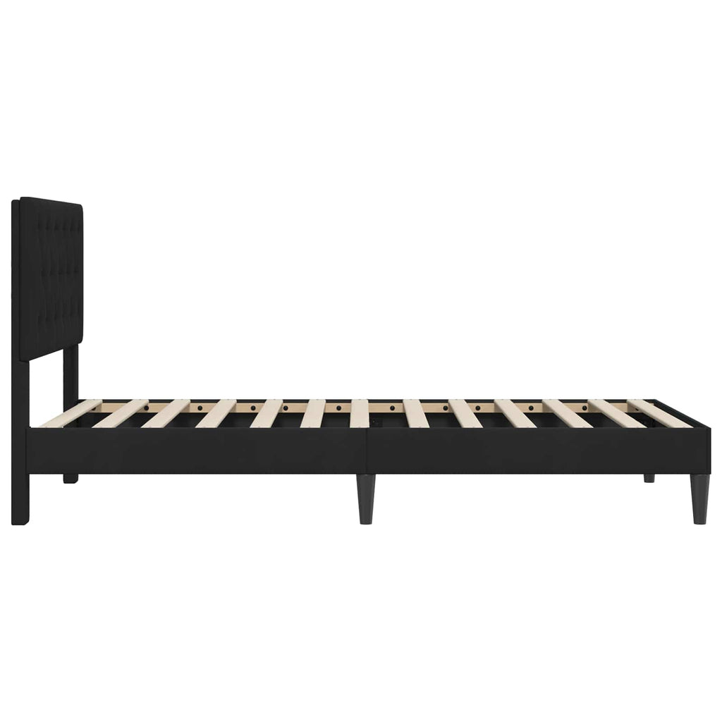 vidaXL Ramka łóżka Z zagłówkiem Czarny 80 x 200 cm Welur