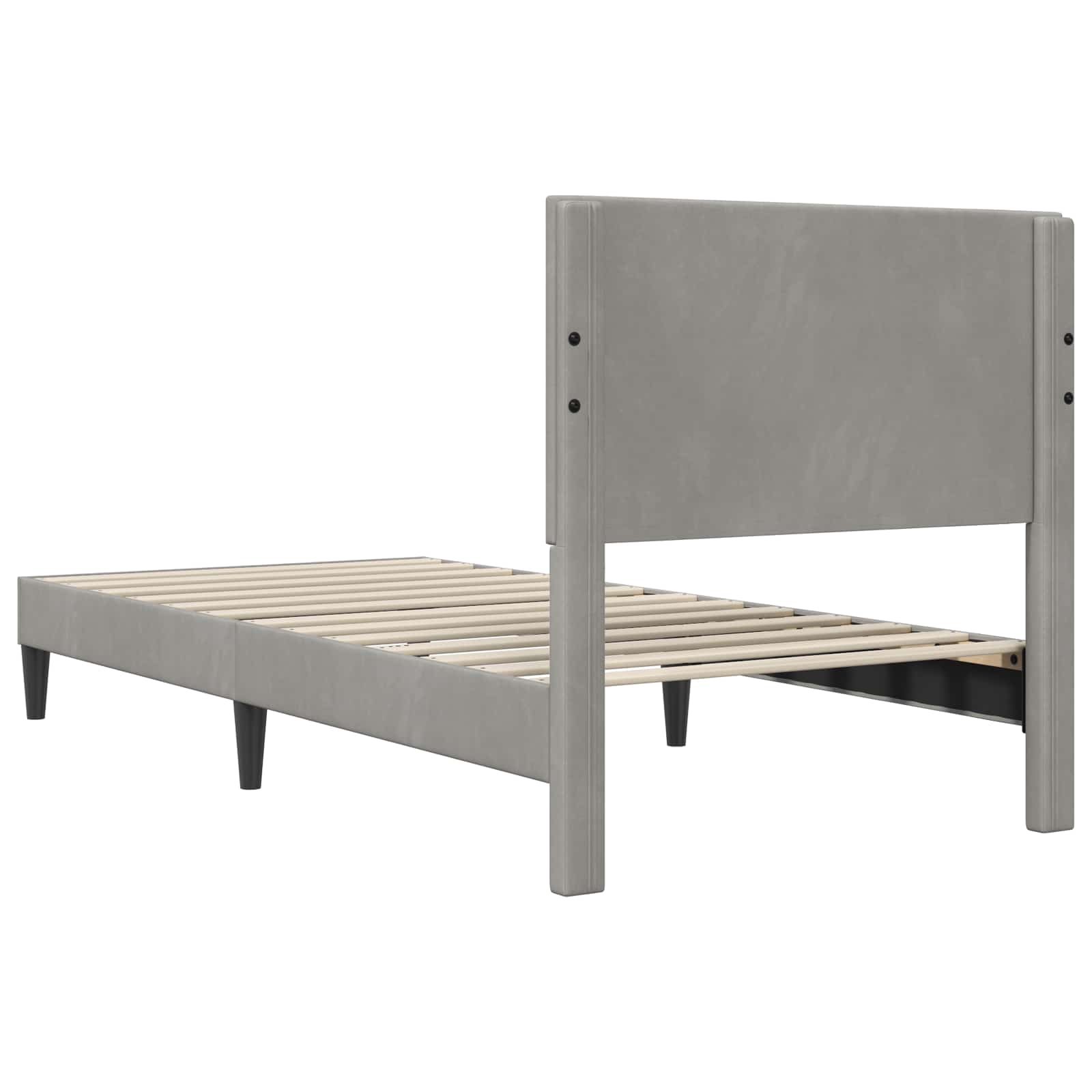 vidaXL Ramka łóżka Z zagłówkiem jasnoszary 90 x 200 cm Welur