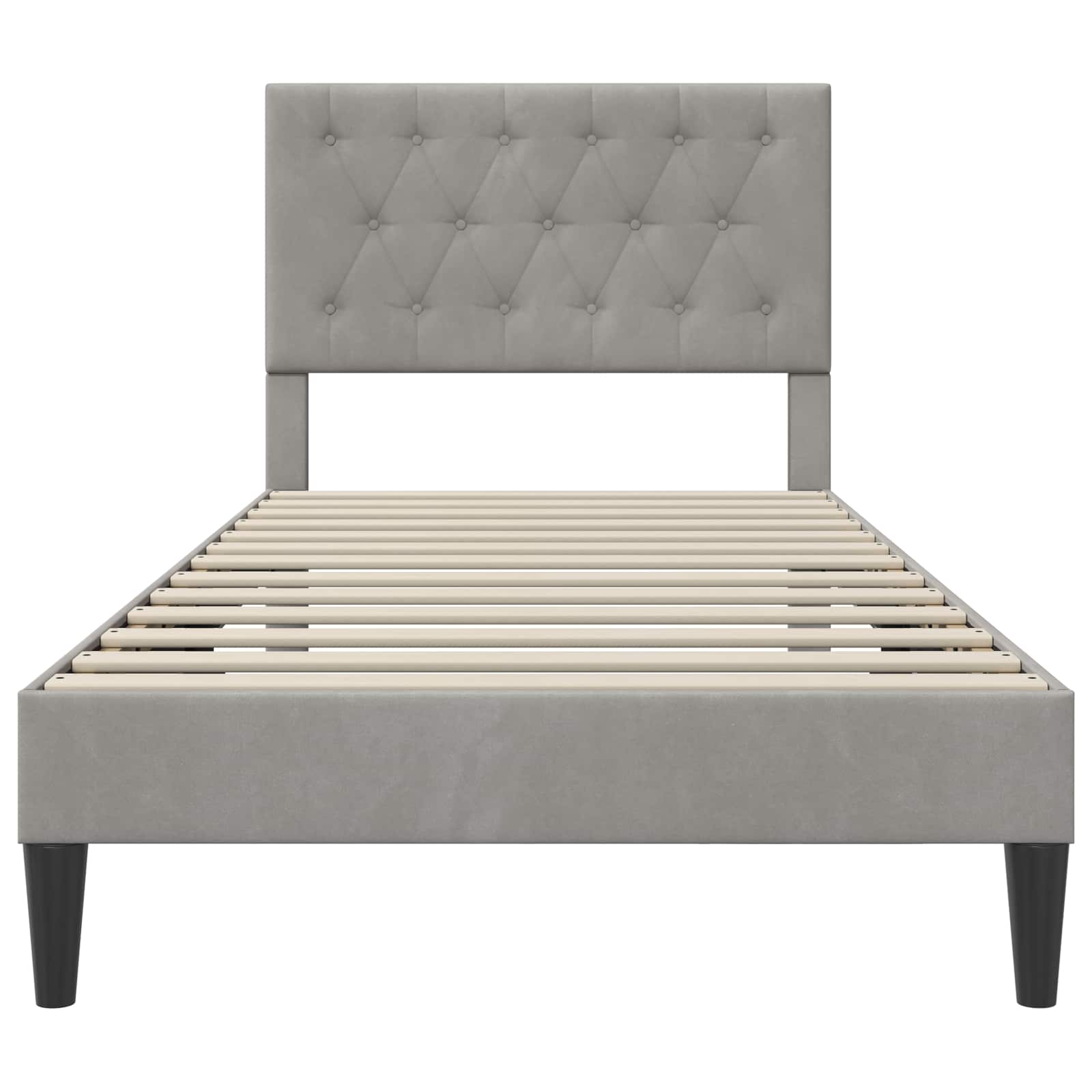 vidaXL Ramka łóżka Z zagłówkiem jasnoszary 90 x 200 cm Welur